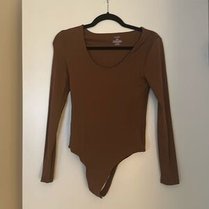 Nuuds Scoopneck brown Bodysuit in Chocolate - size small- worn 1-2x!